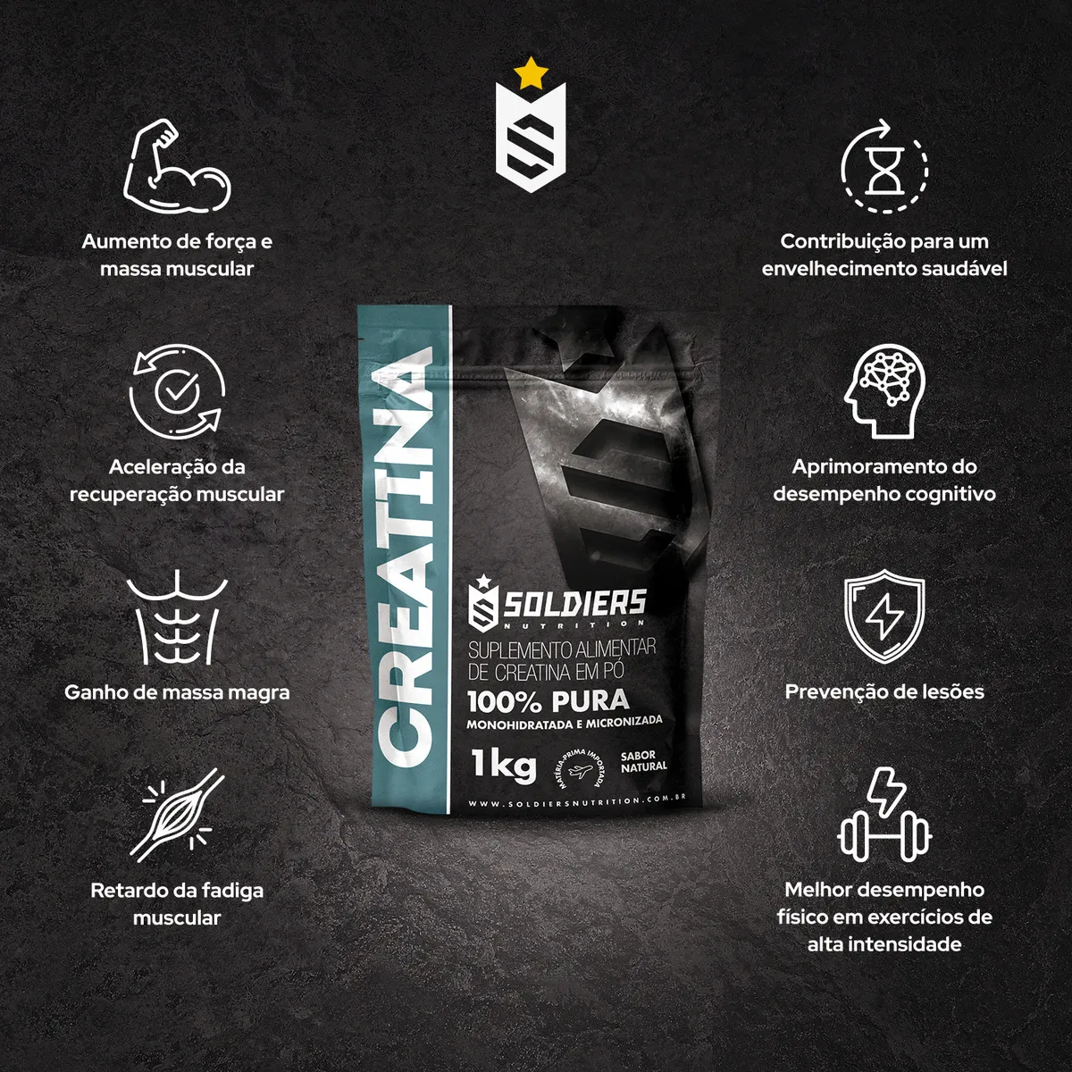 Creatina Monohidratada 1kg 100% Pura – Soldiers Nutrition: É Boa? Vale ...